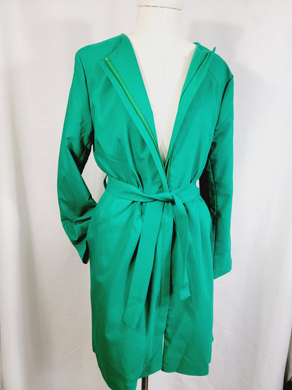 LONG BELTED JACKET WITH POCKETS