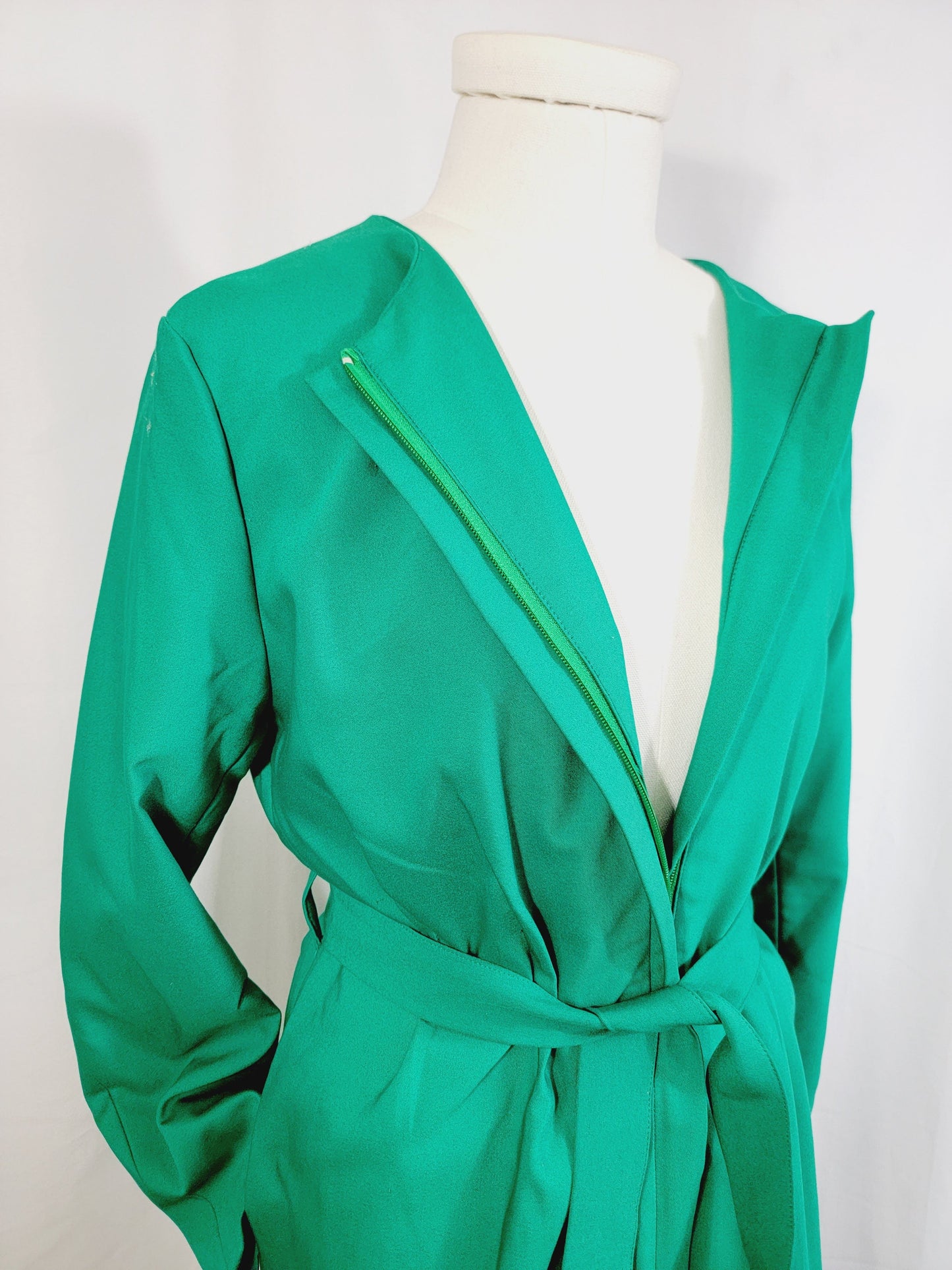 LONG BELTED JACKET WITH POCKETS