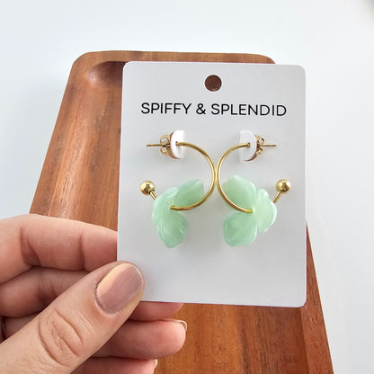 Magnolia Hoops - Sage