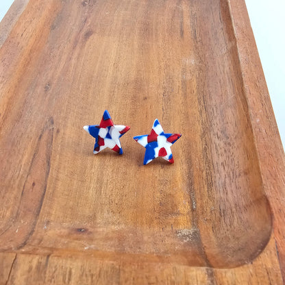 Liberty Star Studs - Red, White & Blue
