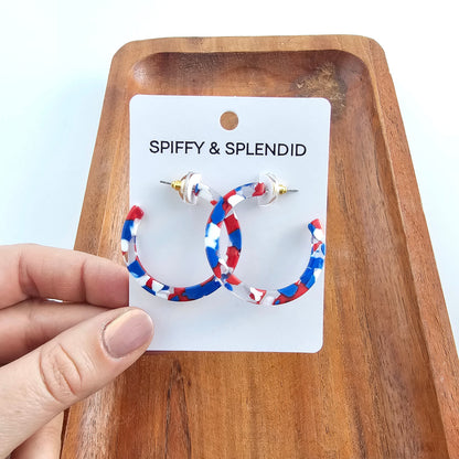 Camy Hoops - Red, White & Blue