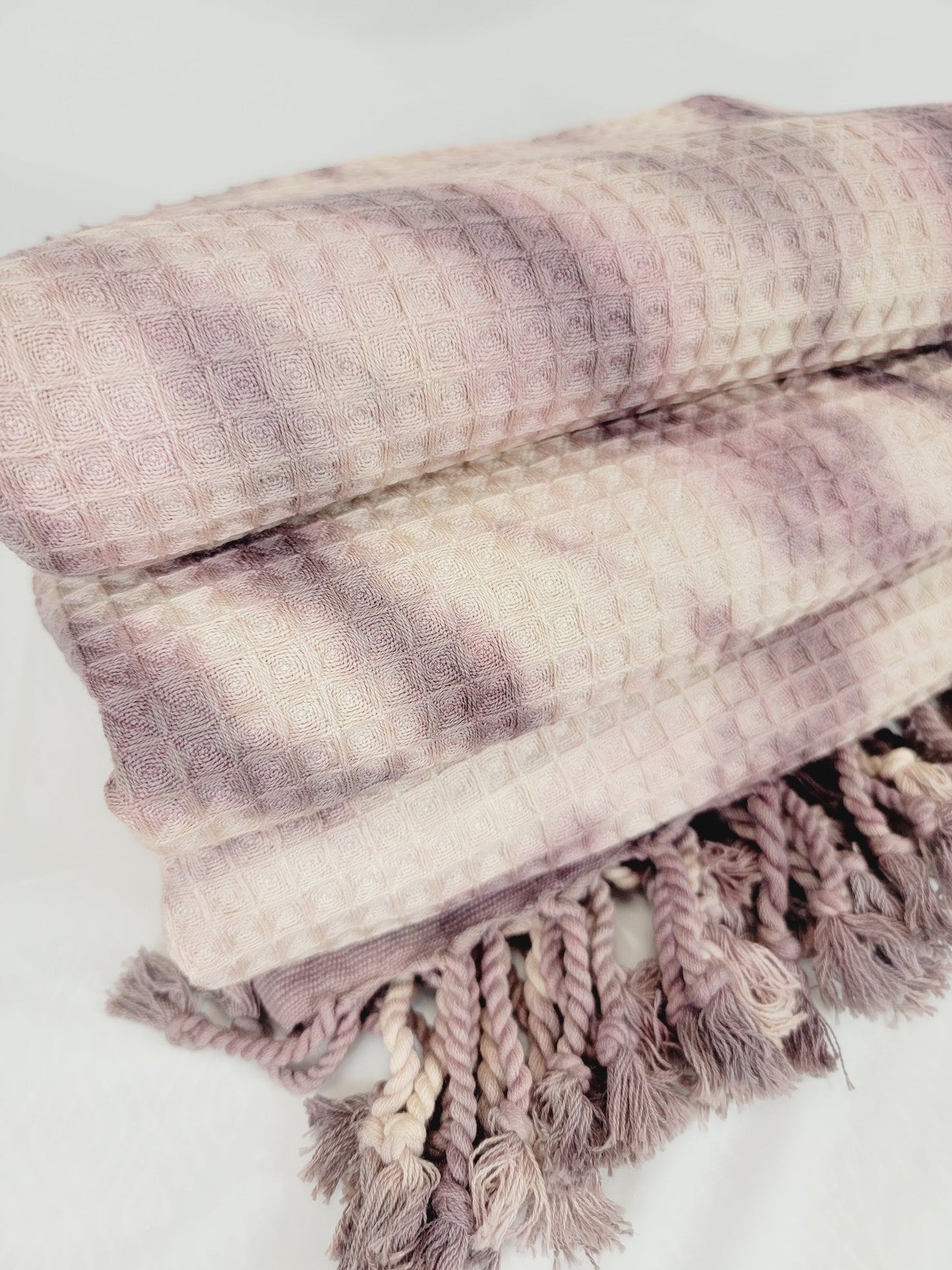 Bath Towel, Waffle Towel, Turkish Beach Towel, Handmade Tie dye Plum
