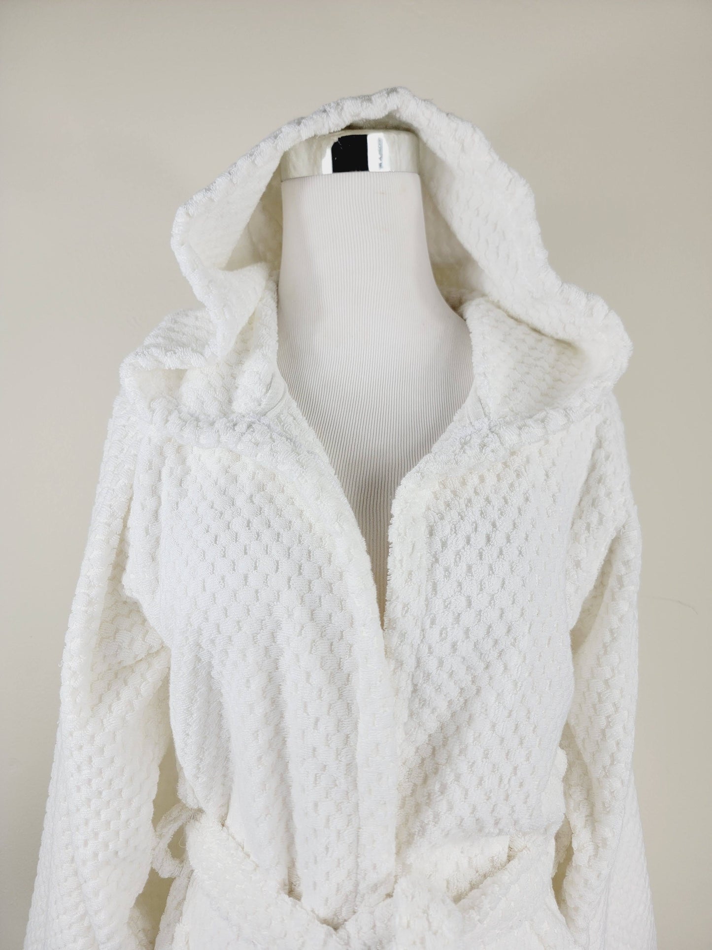 Unisex Robe, Beach Robe, Spa Robe with pockets , White Pom Pom Robe