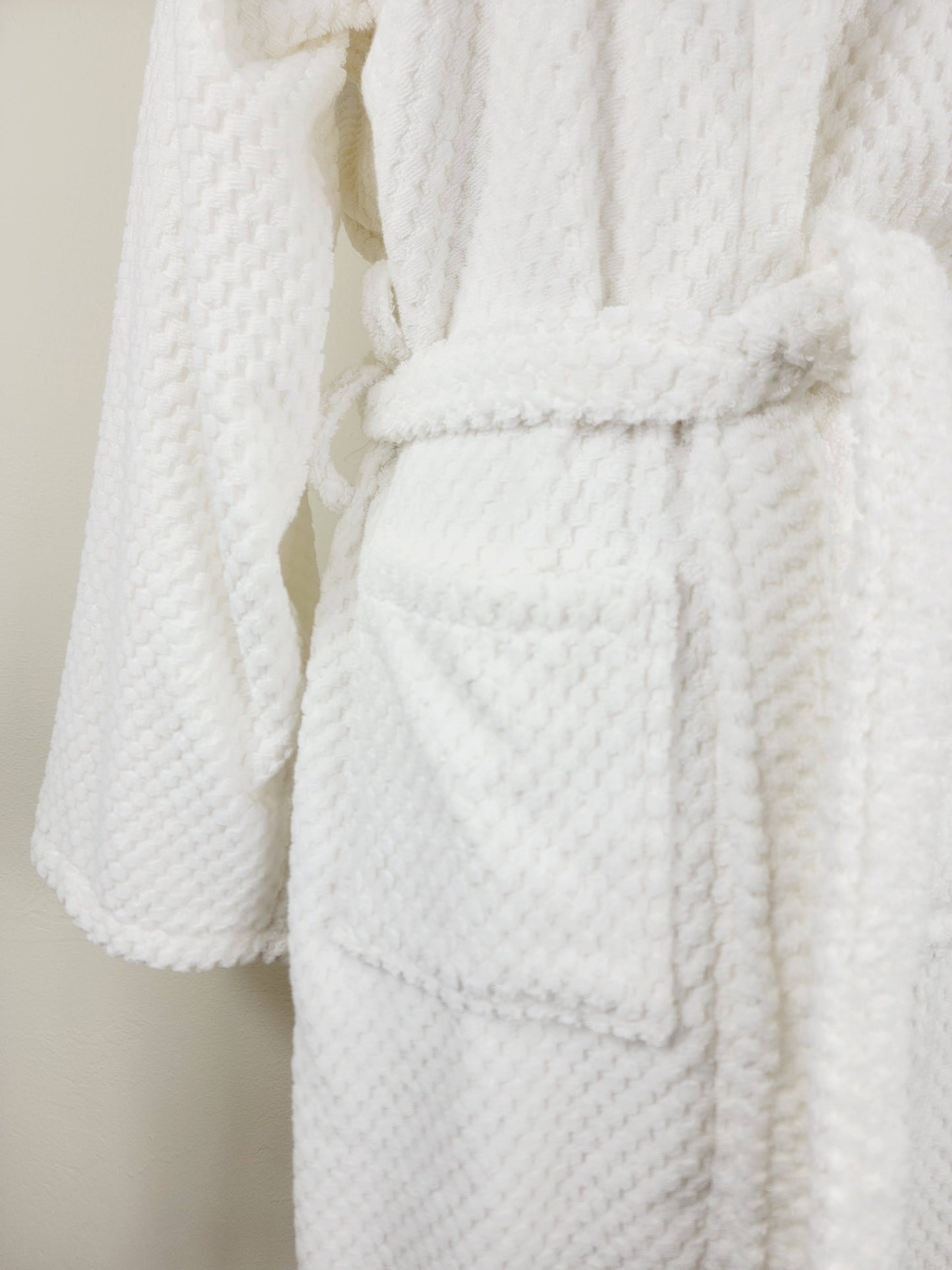 Unisex Robe, Beach Robe, Spa Robe with pockets , White Pom Pom Robe