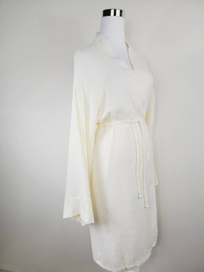 Women's Cotton Muslin Robe,Wrap style , Loose Sleeves,Belted