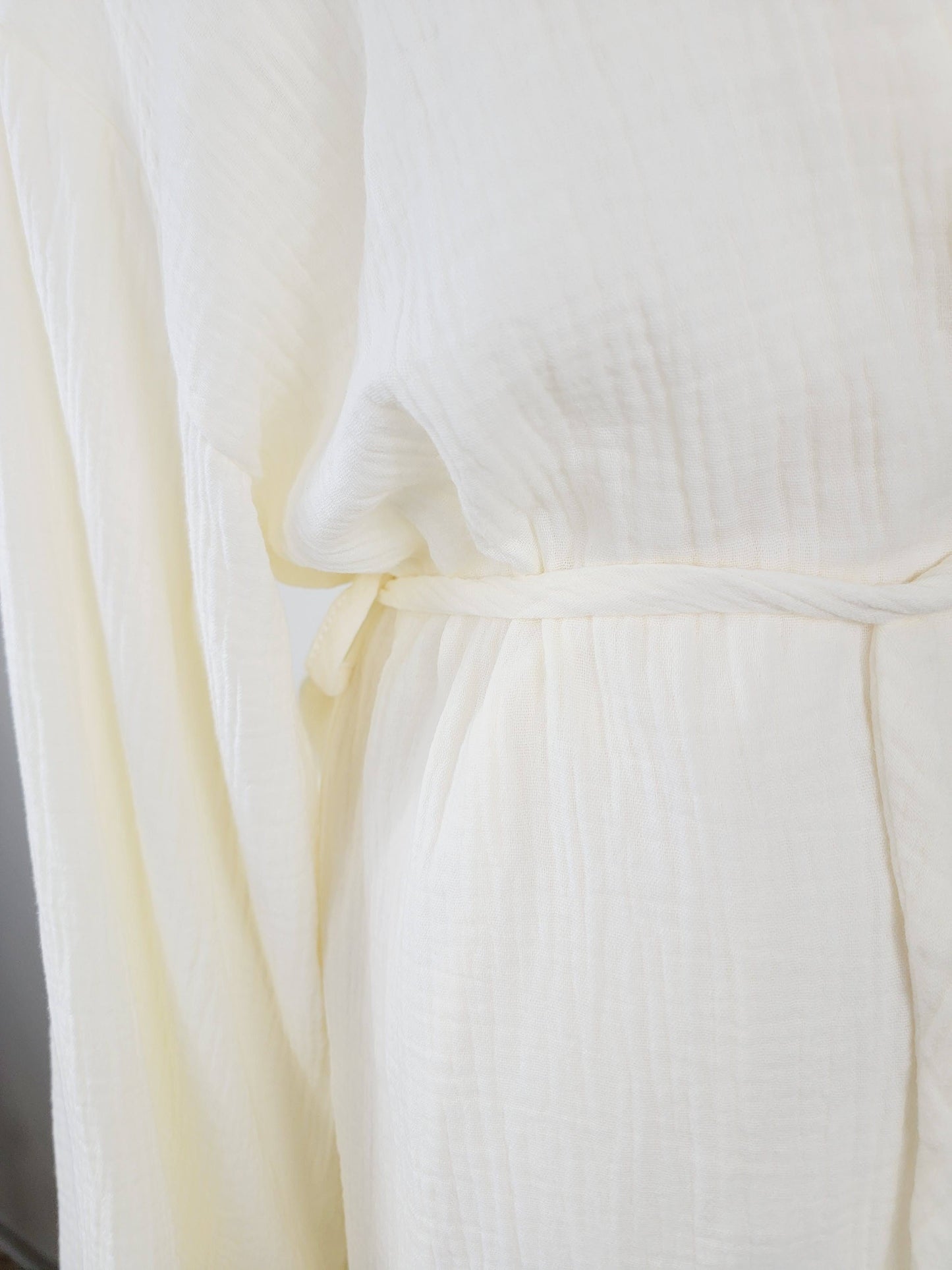 Women's Cotton Muslin Robe,Wrap style , Loose Sleeves,Belted