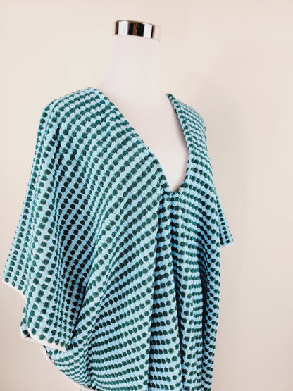 One Size Everyday Cover Up Towel – Beach Perfect , Pom Pom Blue