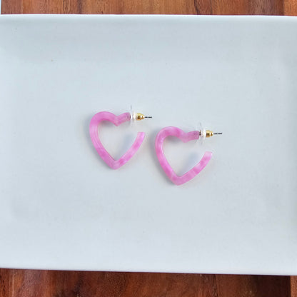 Mini Heart Hoops - Bubblegum Bliss