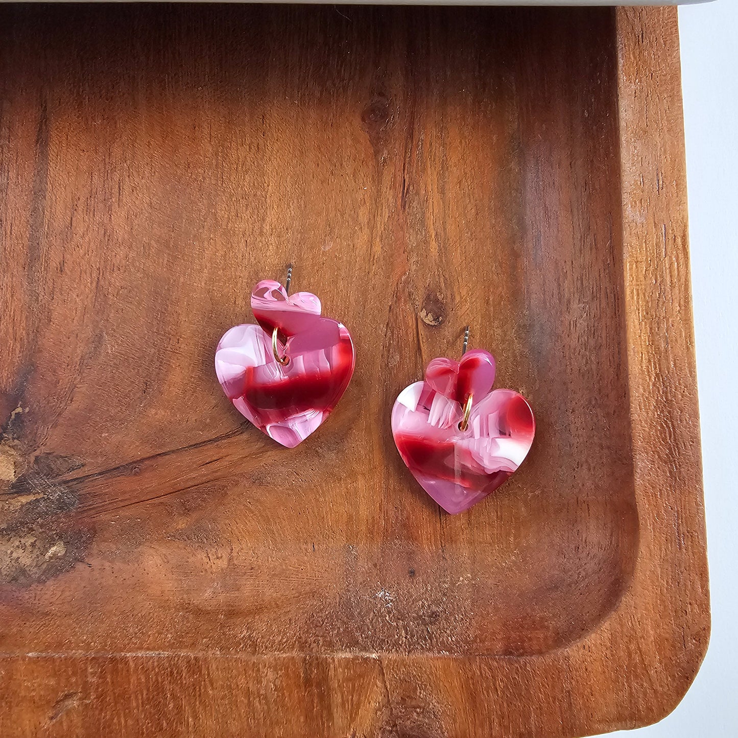 Darling Heart Earrings - Strawberry Fizz
