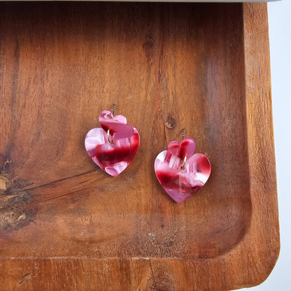 Darling Heart Earrings - Strawberry Fizz