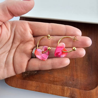 Sweetheart Hoops - Tickled Pink