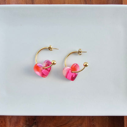 Sweetheart Hoops - Tickled Pink