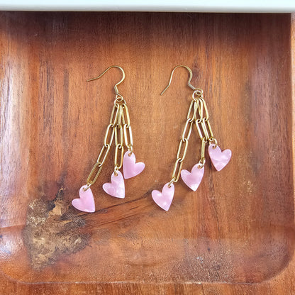 Heartstring Earrings - Pink