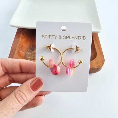 Sweetheart Hoops - Tickled Pink