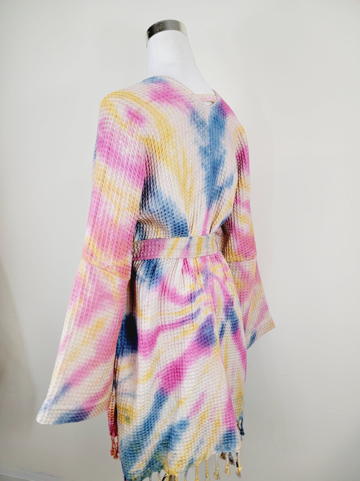 Unisex Cotton Waffle Robe, Honeycomb Weave Bath, Beach & Spa Robe, One Size Oversized