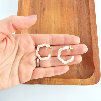 Posey Mini Hoops - Ivory