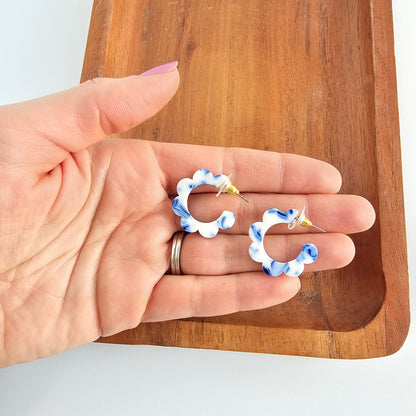 Flora Mini Hoops - Greek Goddess Blue
