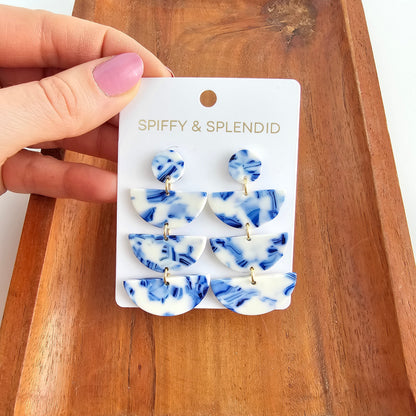 Kennedy Earrings - Greek Goddess Blue