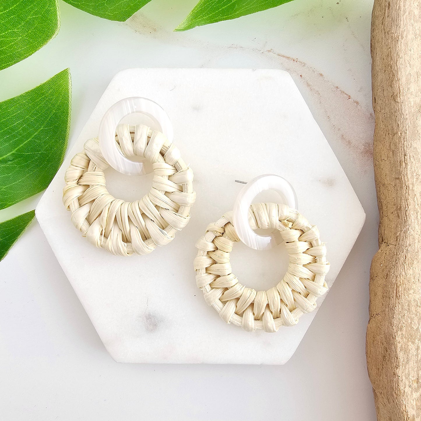 Calypso Earrings - Light Rattan