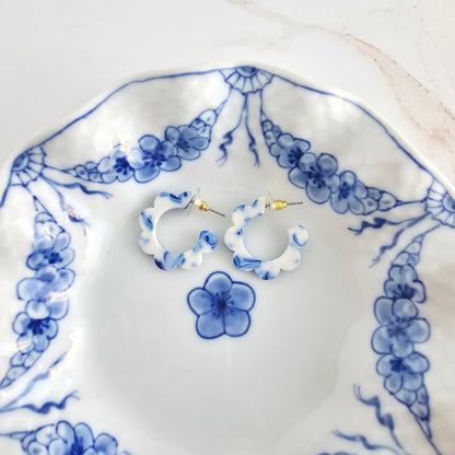 Flora Mini Hoops - Greek Goddess Blue