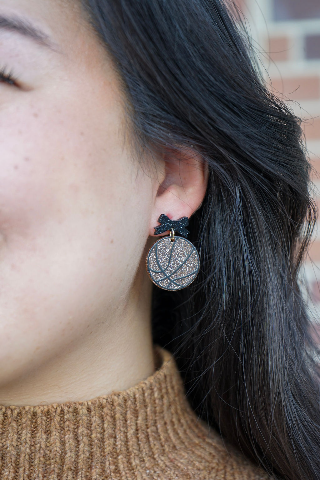 Bow Basketball Earrings