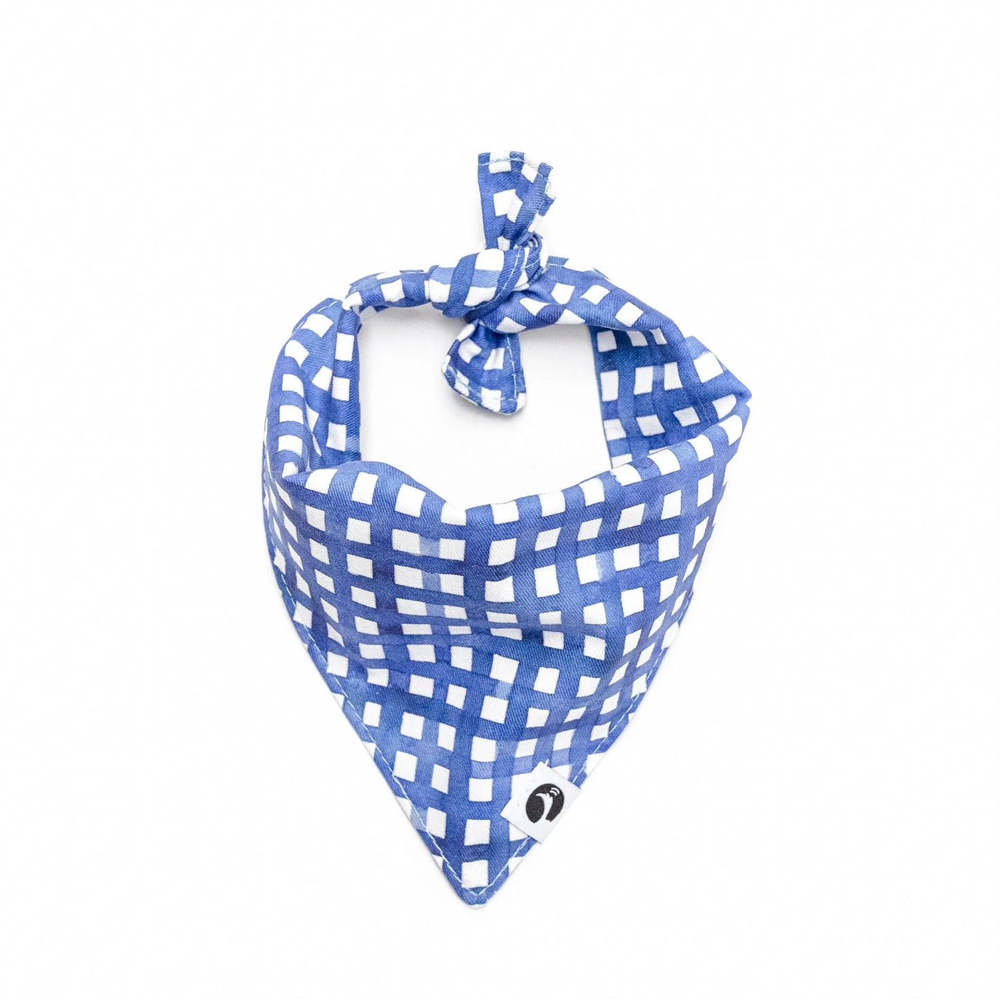 Navy Watercolor Plaid Dog Bandana