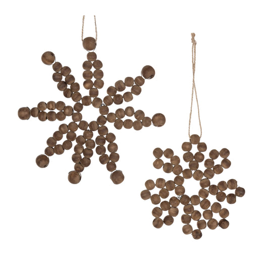 Wood Bead Snowflake Ornament
