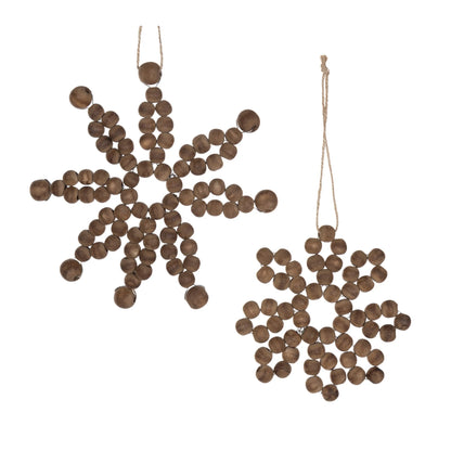 Wood Bead Snowflake Ornament