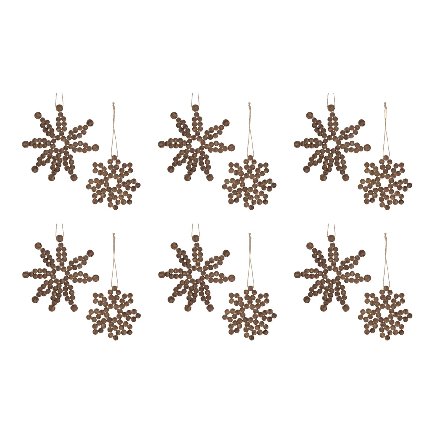 Wood Bead Snowflake Ornament