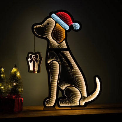 Santa Dog Infinity Light Display