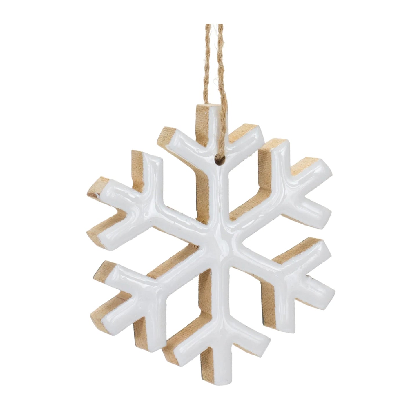 Wood Snowflake Ornament  - Pack Of: Set of 12 | Materials: Mdf | DÃƒÂ©cor  style: Rustic