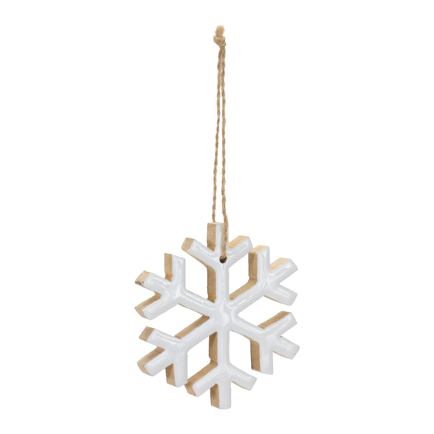 Wood Snowflake Ornament  - Pack Of: Set of 12 | Materials: Mdf | DÃƒÂ©cor  style: Rustic