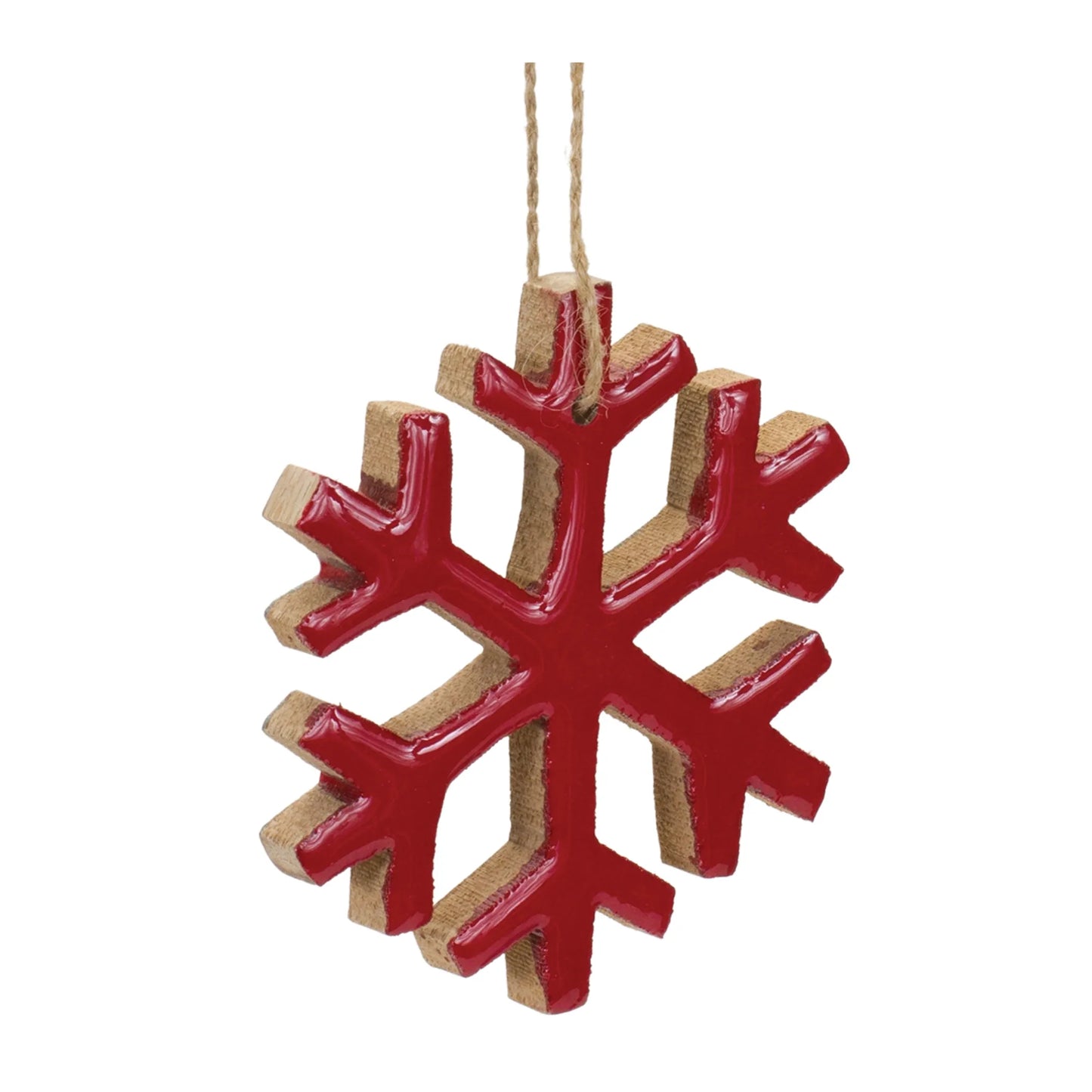 Wood Snowflake Ornament  - Pack Of: Set of 12 | Materials: Mdf | DÃƒÂ©cor  style: Rustic