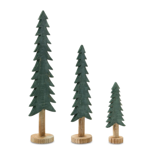Wood Tabletop Pine Tree