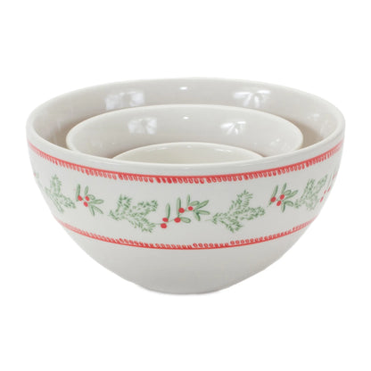 Stoneware Mistletoe Bowl
