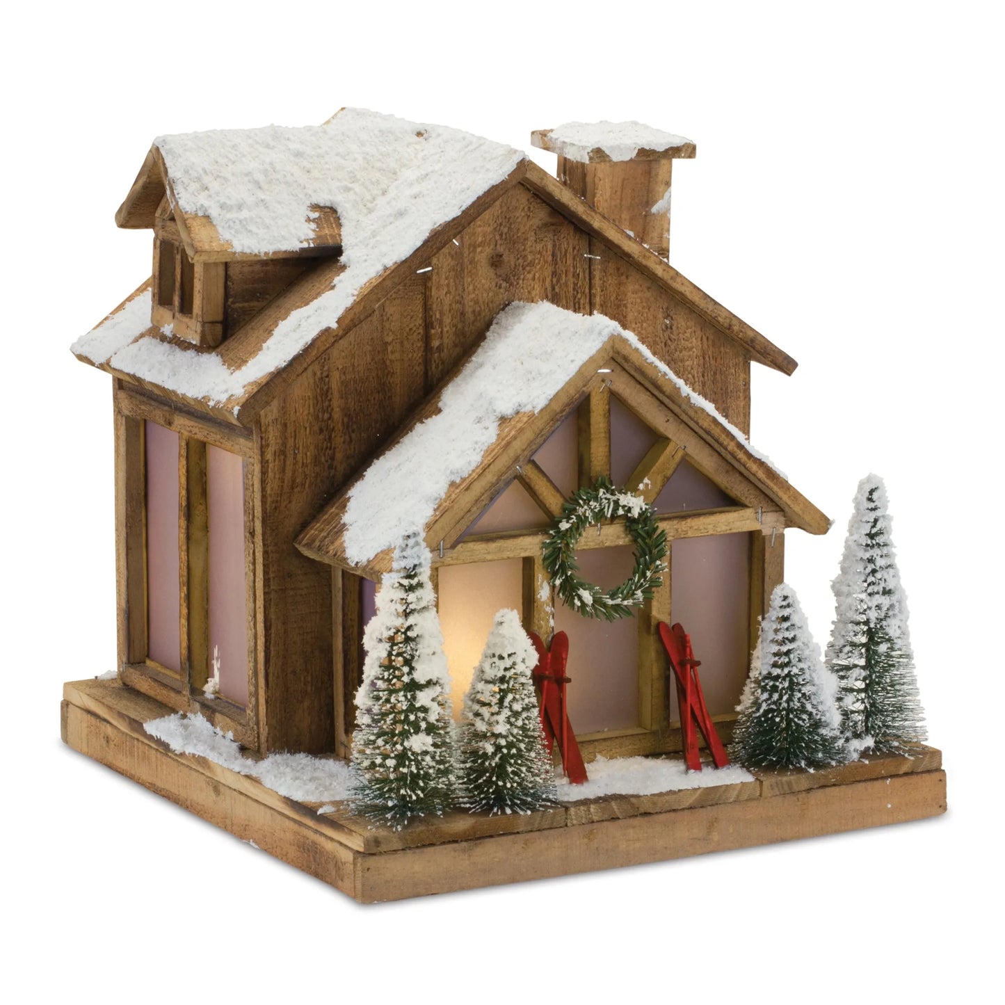 Vintage Ski Lodge Lighted Display