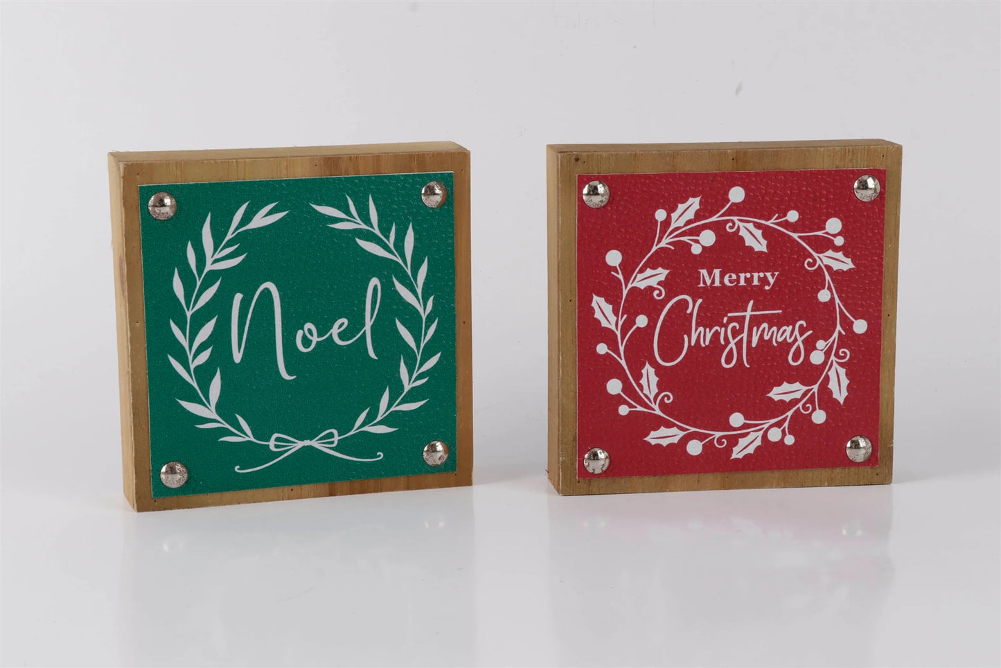 Holiday Sentiment Sign with Faux Leather Accent