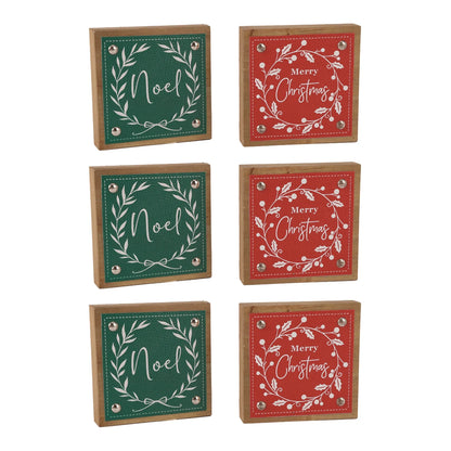 Holiday Sentiment Sign with Faux Leather Accent