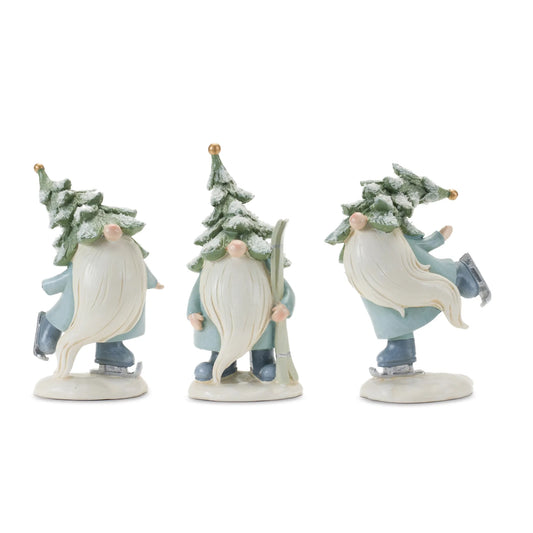Pine Tree Gnome with Skis and Skates