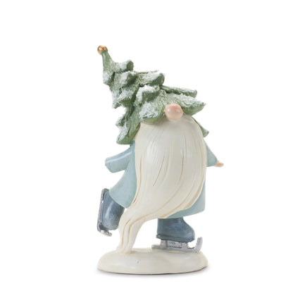 Pine Tree Gnome with Skis and Skates