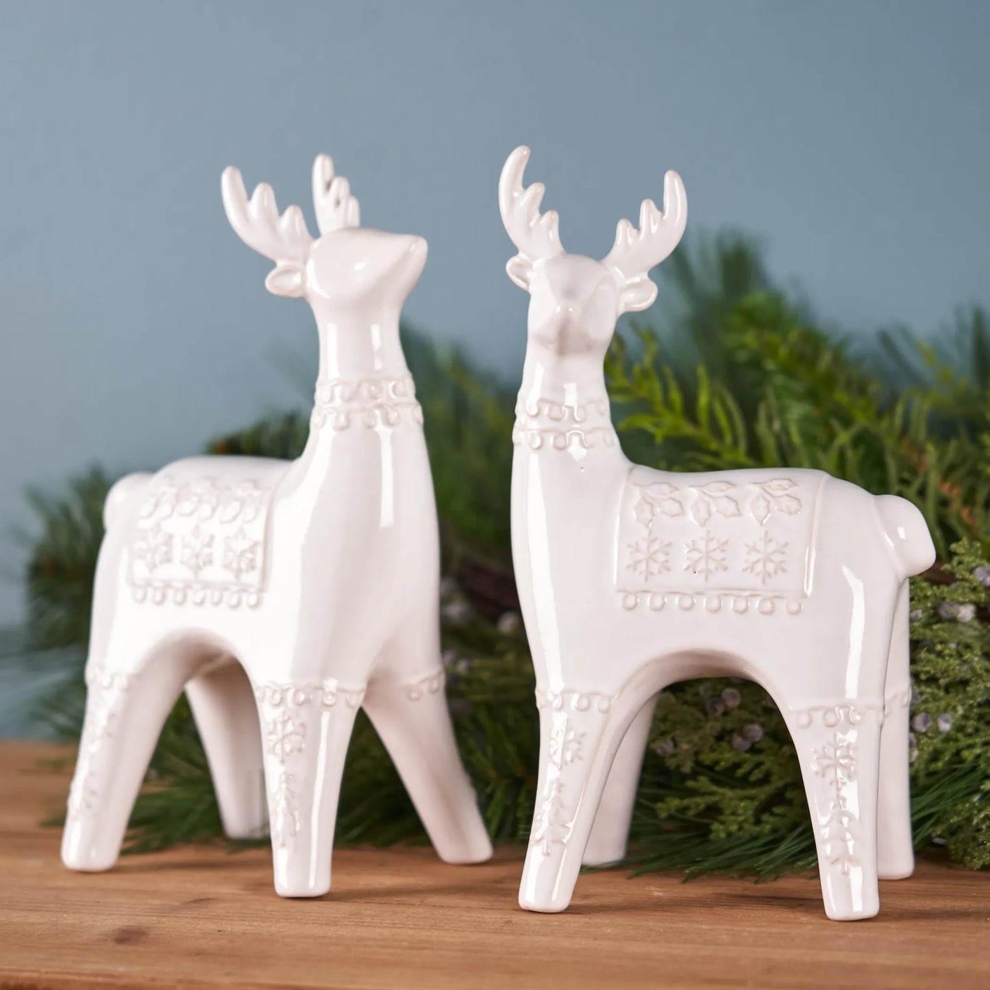 Ceramic Holiday Deer Figurine
