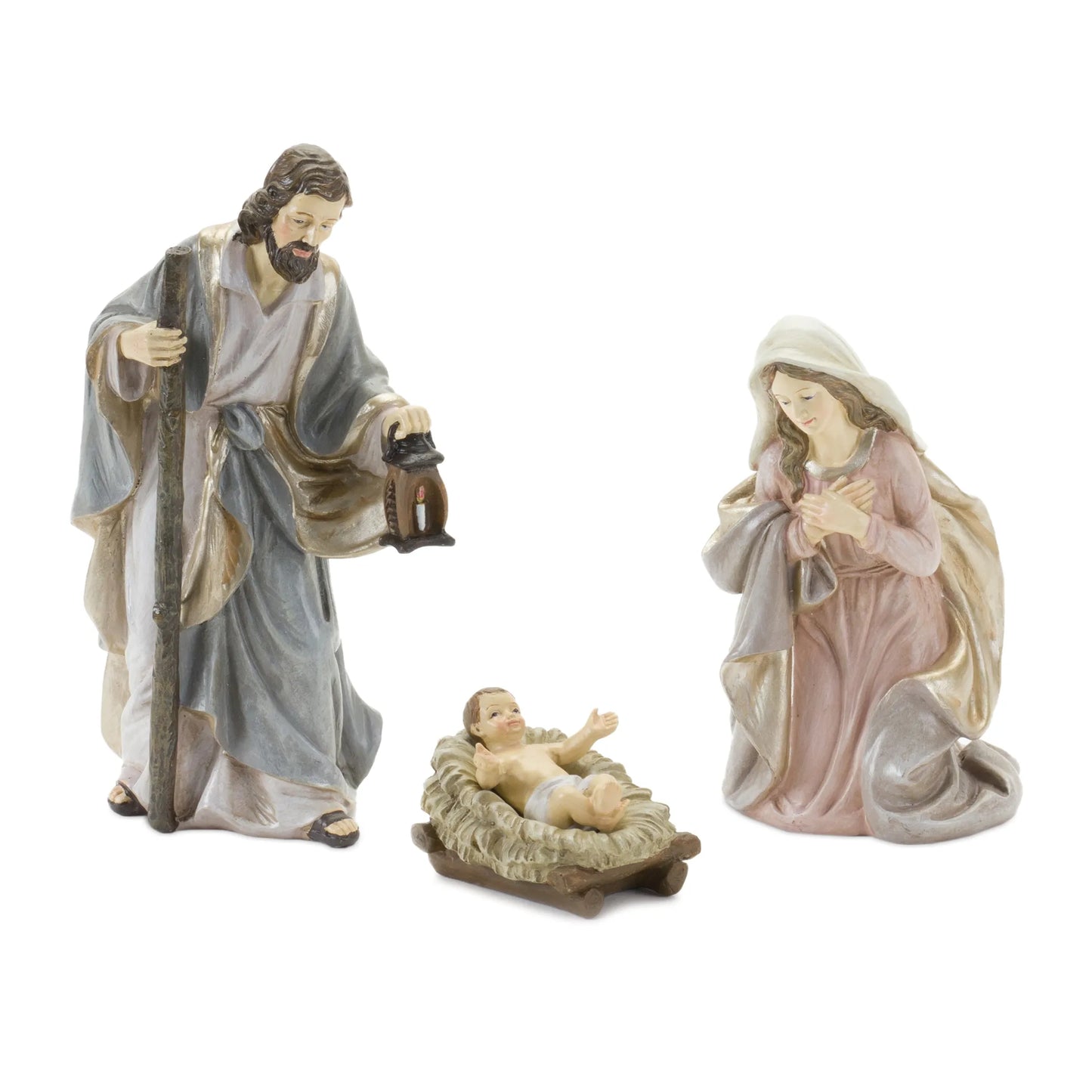Holy Family Nativity Figurines  - Pack Of: Set of 3 | Materials: Resin; stone powder