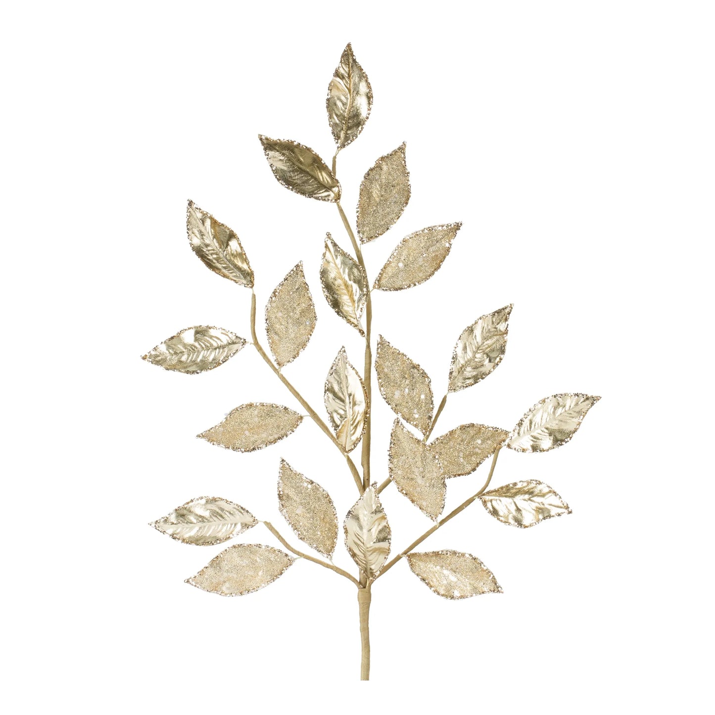 Glittered Leaf Spray