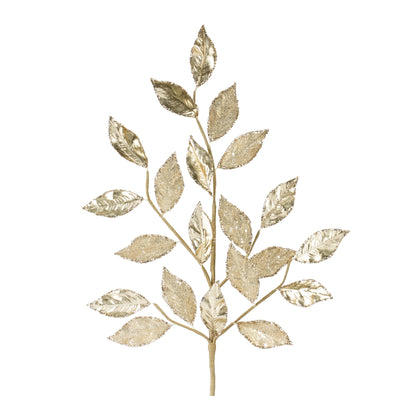 Glittered Leaf Spray