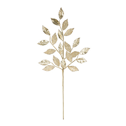Glittered Leaf Spray