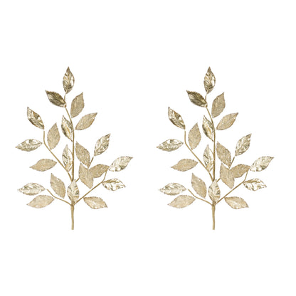 Glittered Leaf Spray