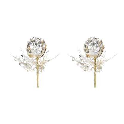 Metallic Artichoke Stem  - Pack Of: Set of 2 | Materials: Polyester | DÃƒÂ©cor  style: Glam