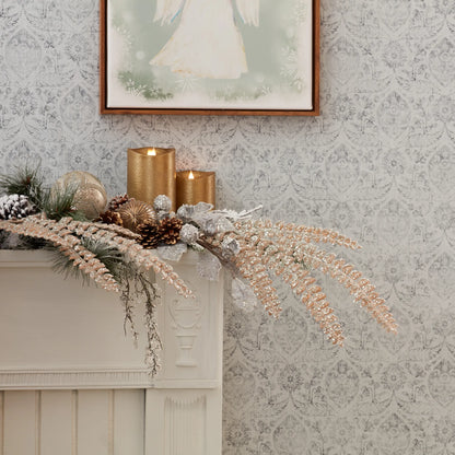 Glittered Fern Spray  - Pack Of: Set of 24 | Materials: Plastic | DÃƒÂ©cor  style: Glam