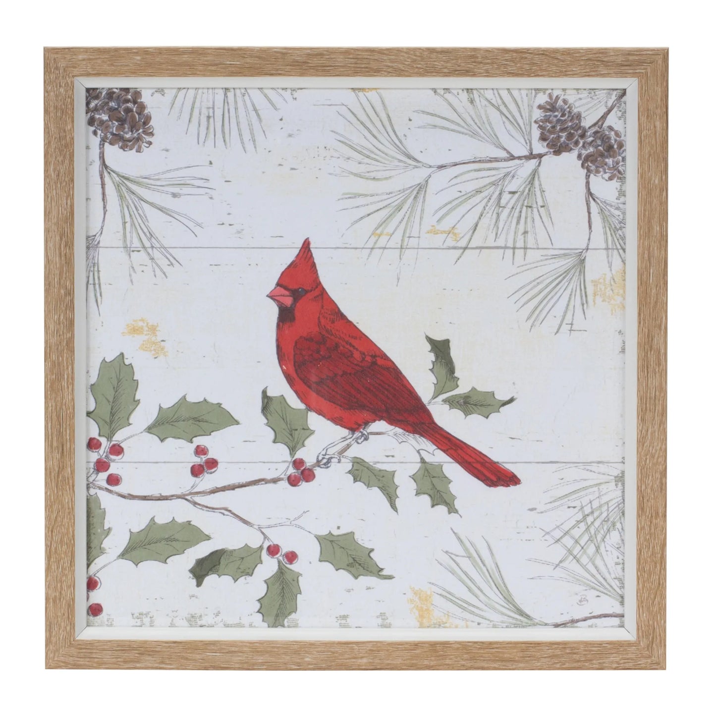 Framed Deer and Cardinal Bird Wall Art