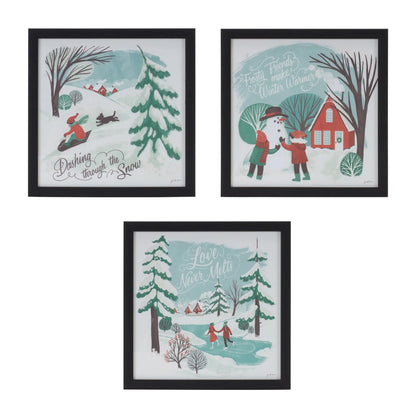 Framed Winter Scene Wall Art